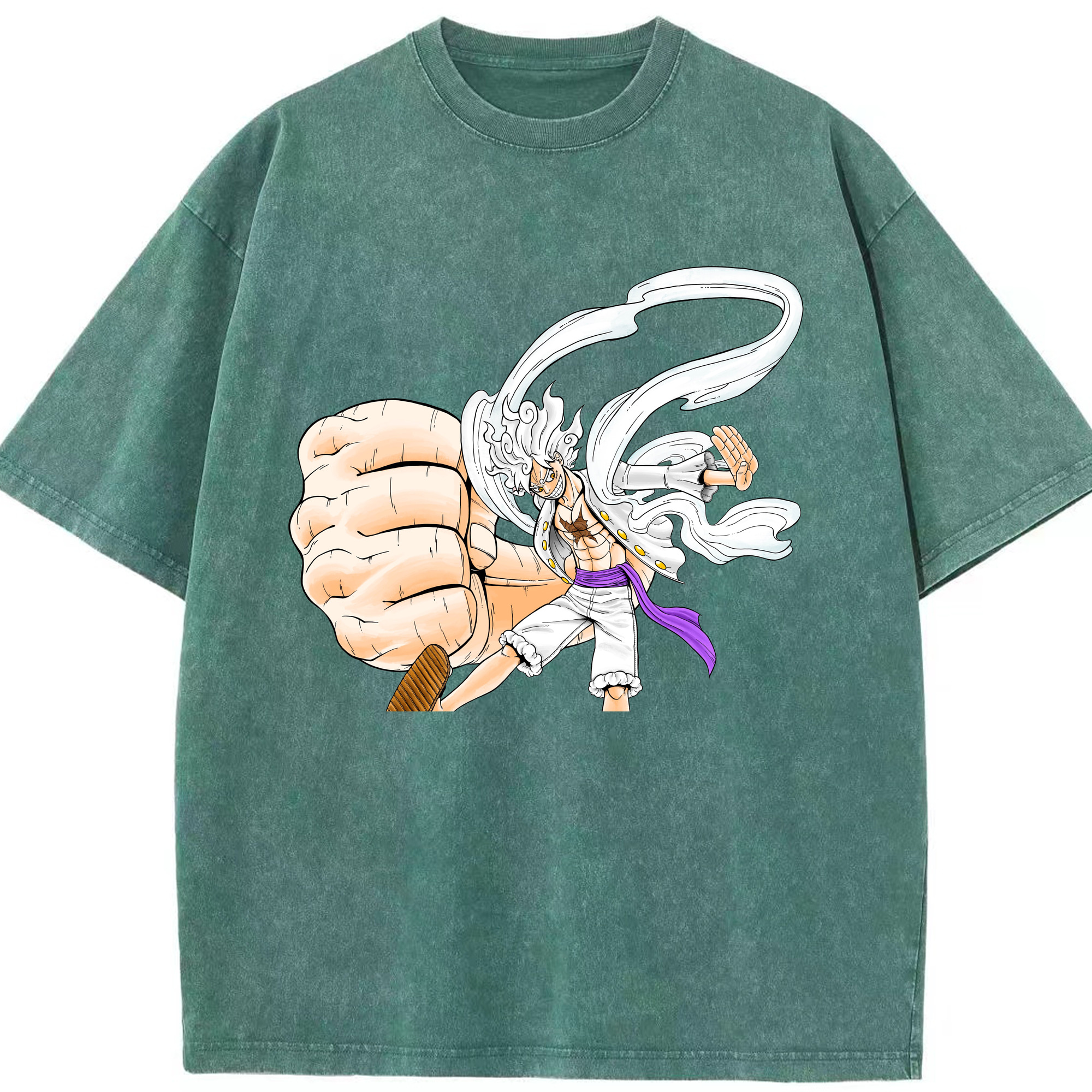 ワンピース モンキー・D・ルフィ ONE PIECE Monkey D. Luffy 綿100% ヴィンテージ風 半袖Tシャツ（フロントプリント）
